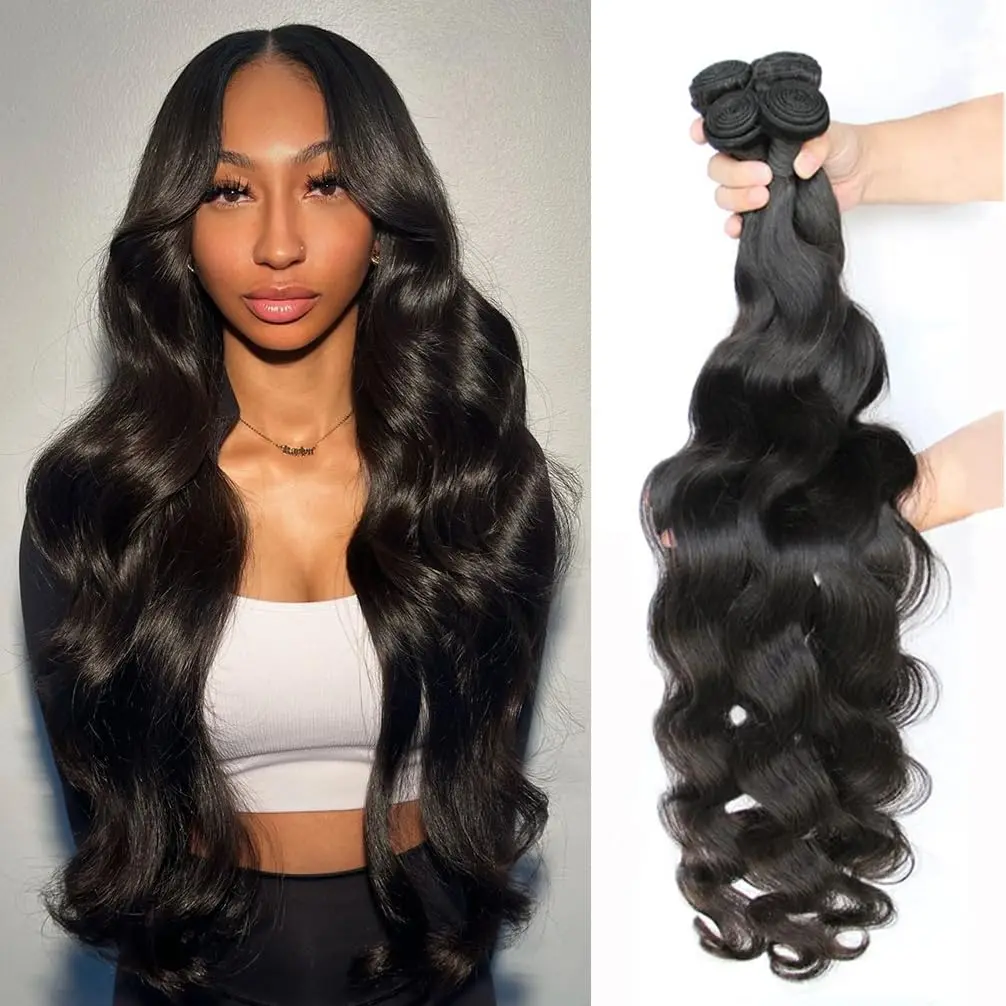 Ulrica Body Wave Human Hair 1 3 4 Bundles Peruvian Hair Natural Color Curly Bundles Human Hair Virgin Hair Extensions For Women