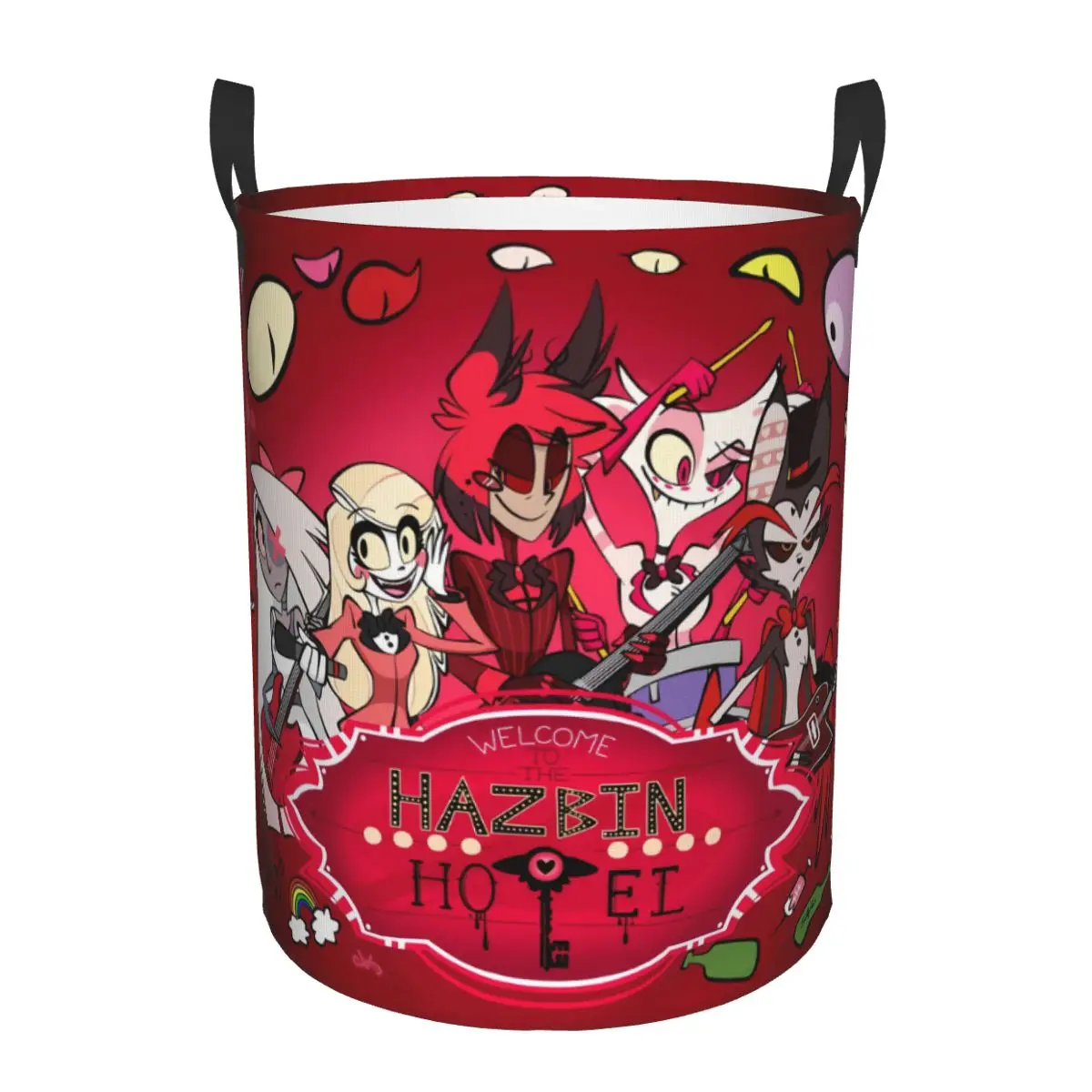 

Корзина для белья Anime H-Hazbin Hotels, складная, большой вместимости, для хранения одежды, в стиле комедии, американская, для песен и танцев, детская корзина для белья