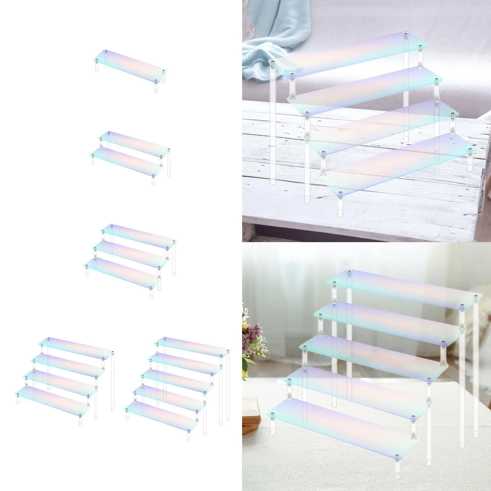 حامل عرض مقتنيات الرف من الأكريليك لمنظم البوفيهات #1