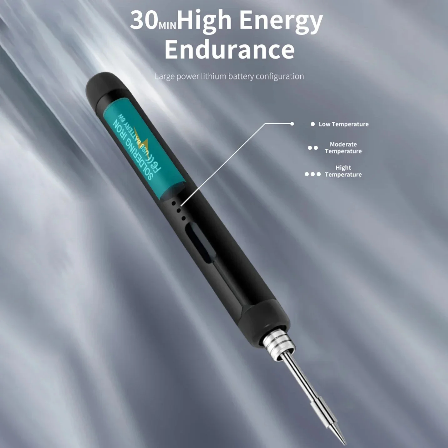 Saldatore digitale USB Temperatura regolabile 300-450 ℃   Strumento per saldatore intelligente con interfaccia di tipo C, batteria da 800 mAh