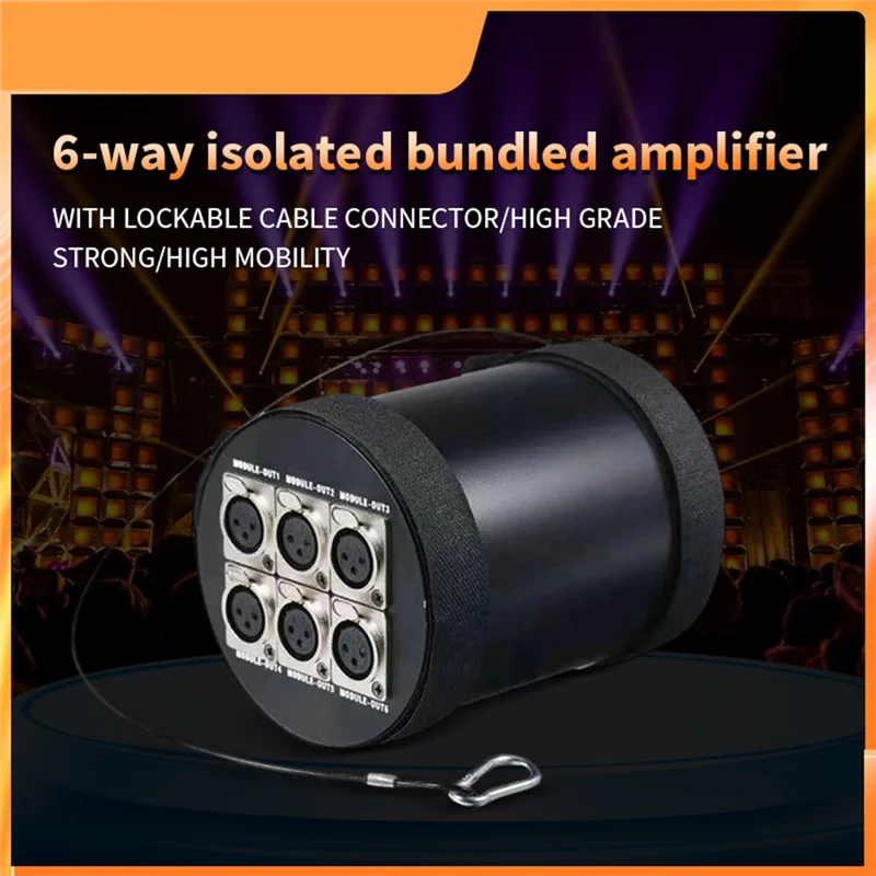 

FEDI-6 Channel Signal Output Splitter DMX512 3-Pin Standard Signal Amplifier DJ Disco Stage Lighting Control