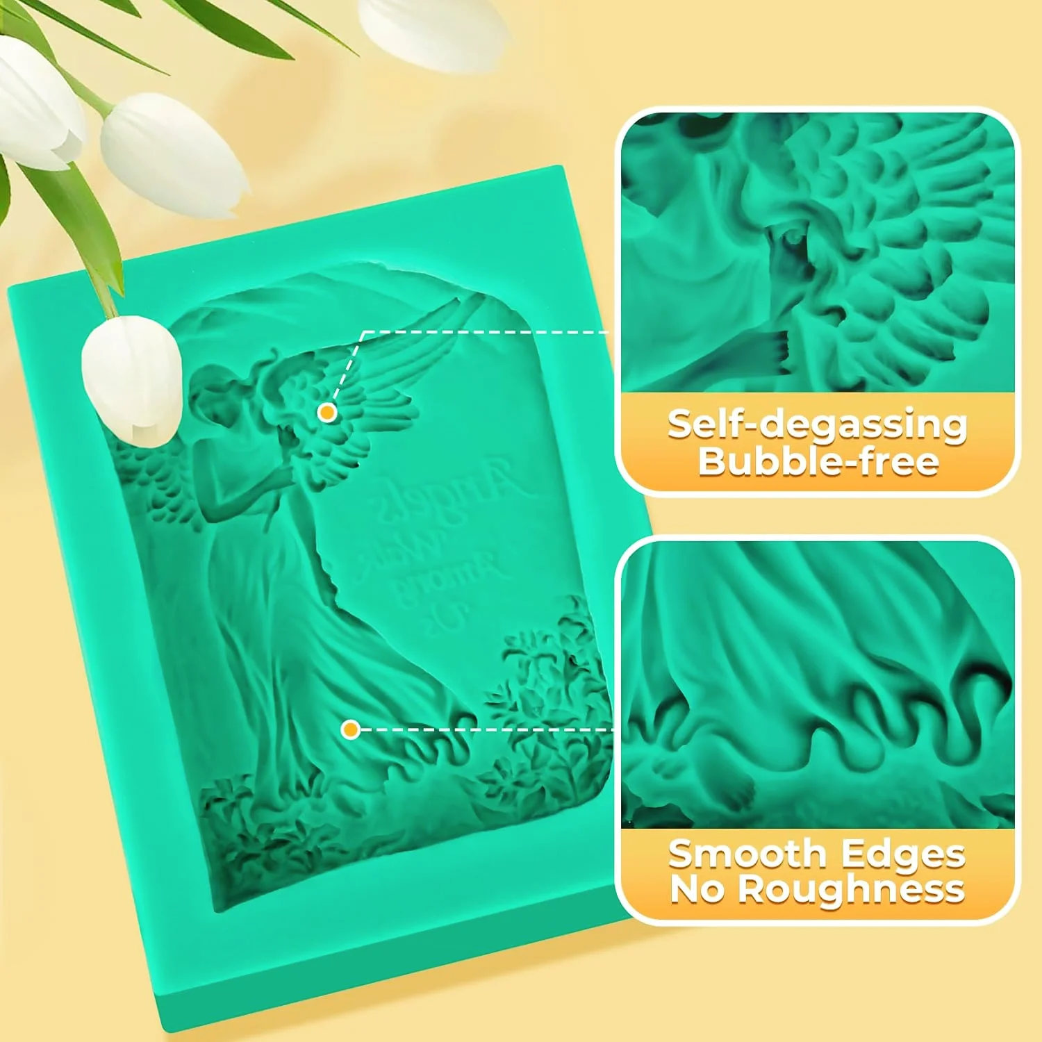 مجموعة قوالب السيليكون البلاتينية سعة 32 أونصة - لوازم صناعة احترافية لصب الراتنج، قوالب ثلاثية الأبعاد، تصميم سريع ومتين وقابل لإعادة الاستخدام