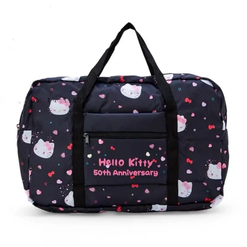 

Sanrios Travel Bag New Cartoon Foldable Travel Bag Large Capacity Anime Figure Portable Tie Rod Luggage Bag Clothing Storage Bag