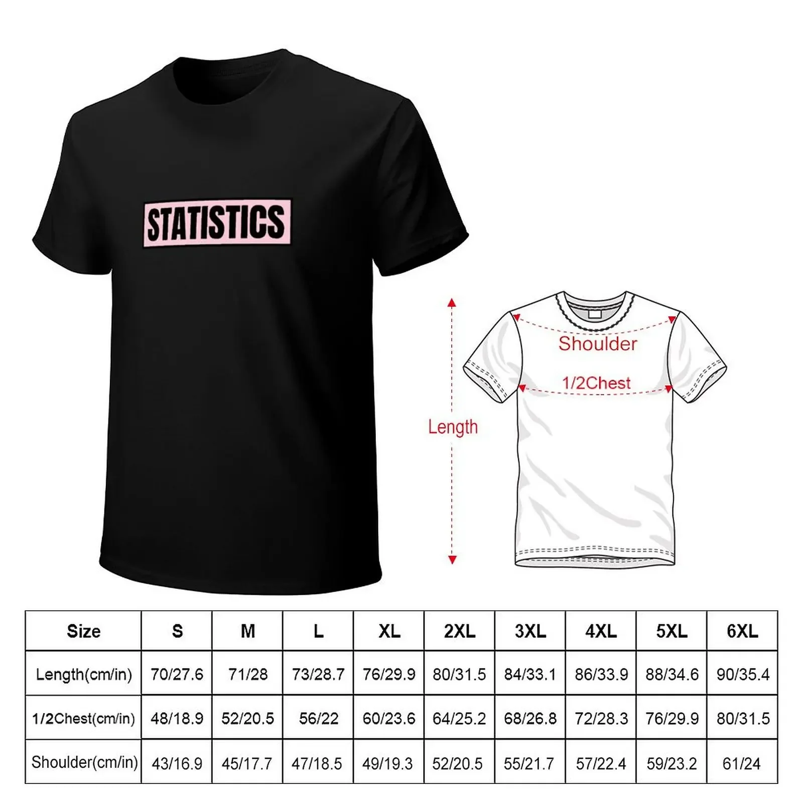 Statistics Pink T-Shirt customizeds new edition anime animal prinfor boys workout shirts for men