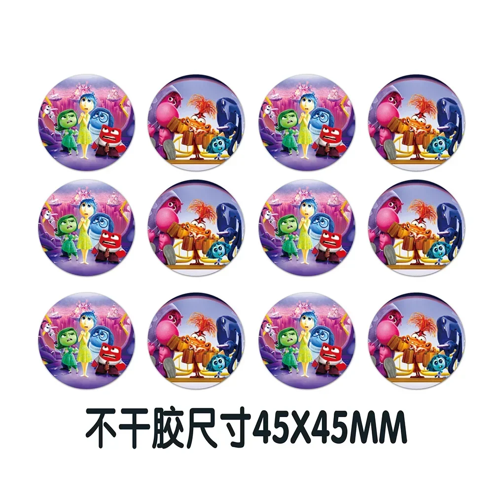 12Pcs Disney Inside Out 2 Candy Bag with Stickers Cute Cartoon Kids Birthday Party Decoration Supplies Gift Wrapping Paper Bags