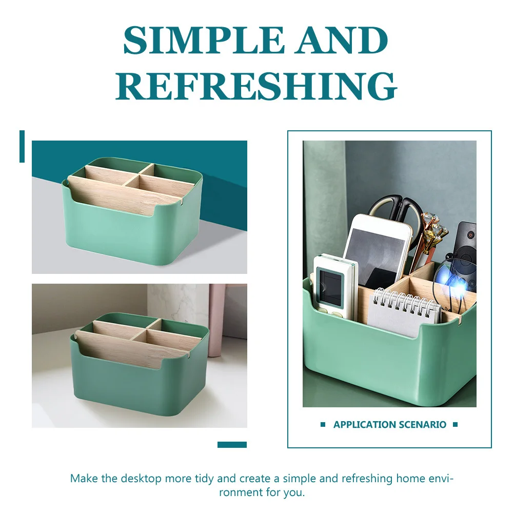 

Creative Desktop Storage Box Organizer Multi-Cell Tidy Holder Premium Material Decorative Stationery Table