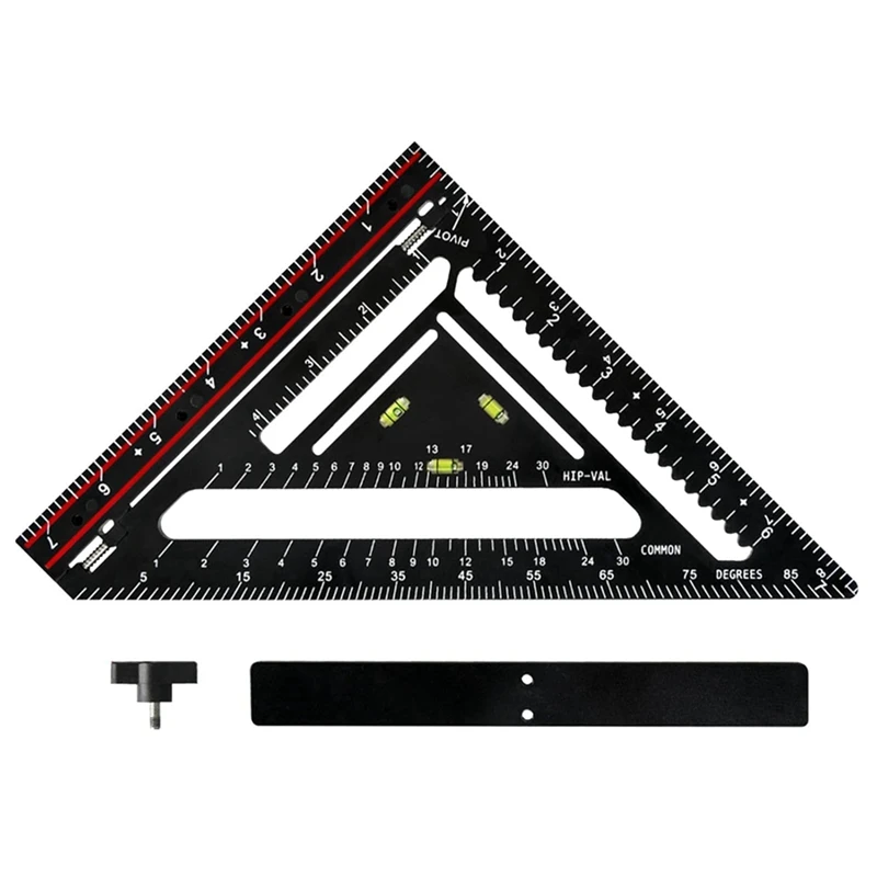 

Triangle Ruler For Woodworking, Marking Ruler, Multifunctional Foldable Measuring Tool For 45 And 90 Degree Layout