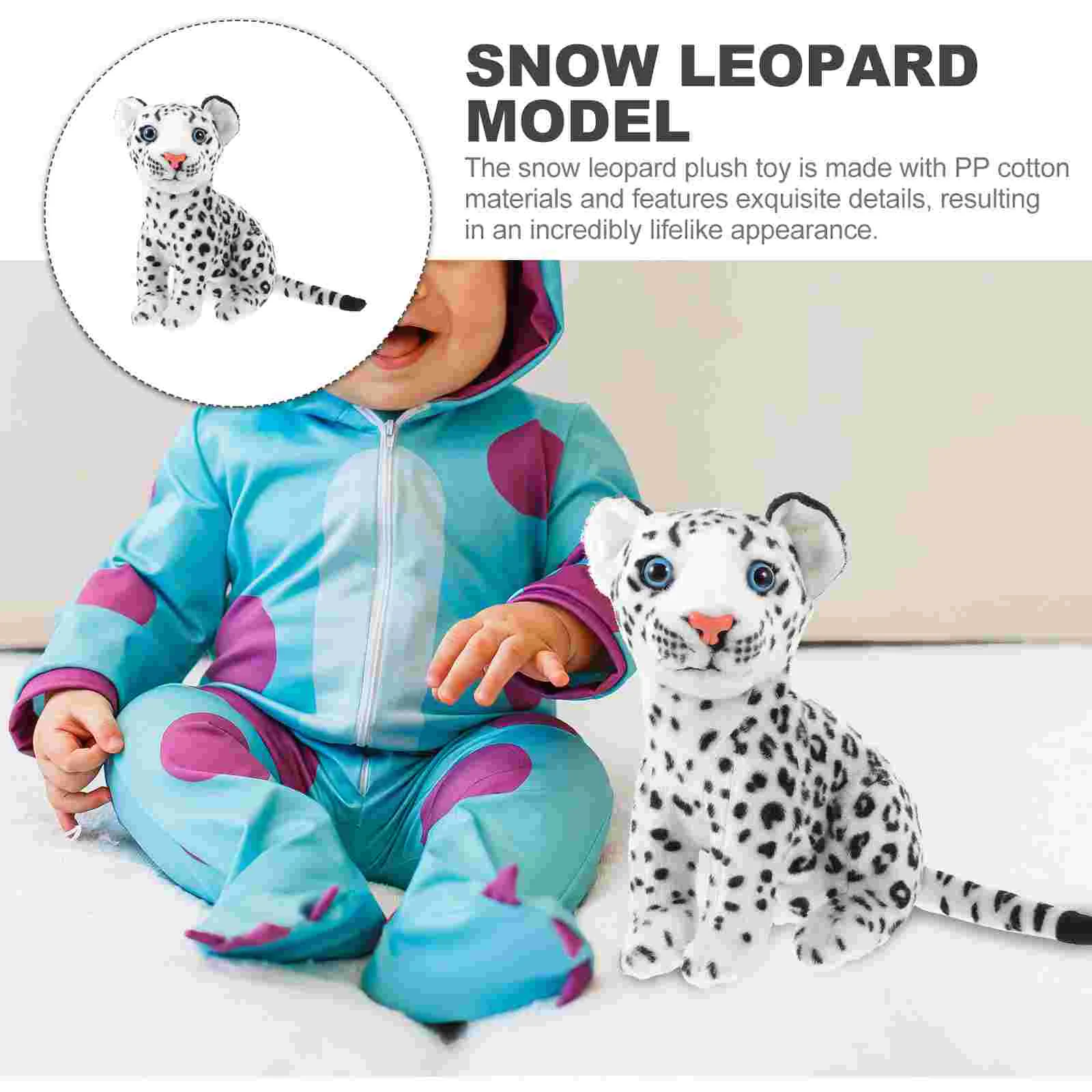 Simulation Animal Plush Toy Lion Leopard Rag Cute Snow Stuffed Baby Bedroom Pp Cotton Household Decorative Wear-resistant