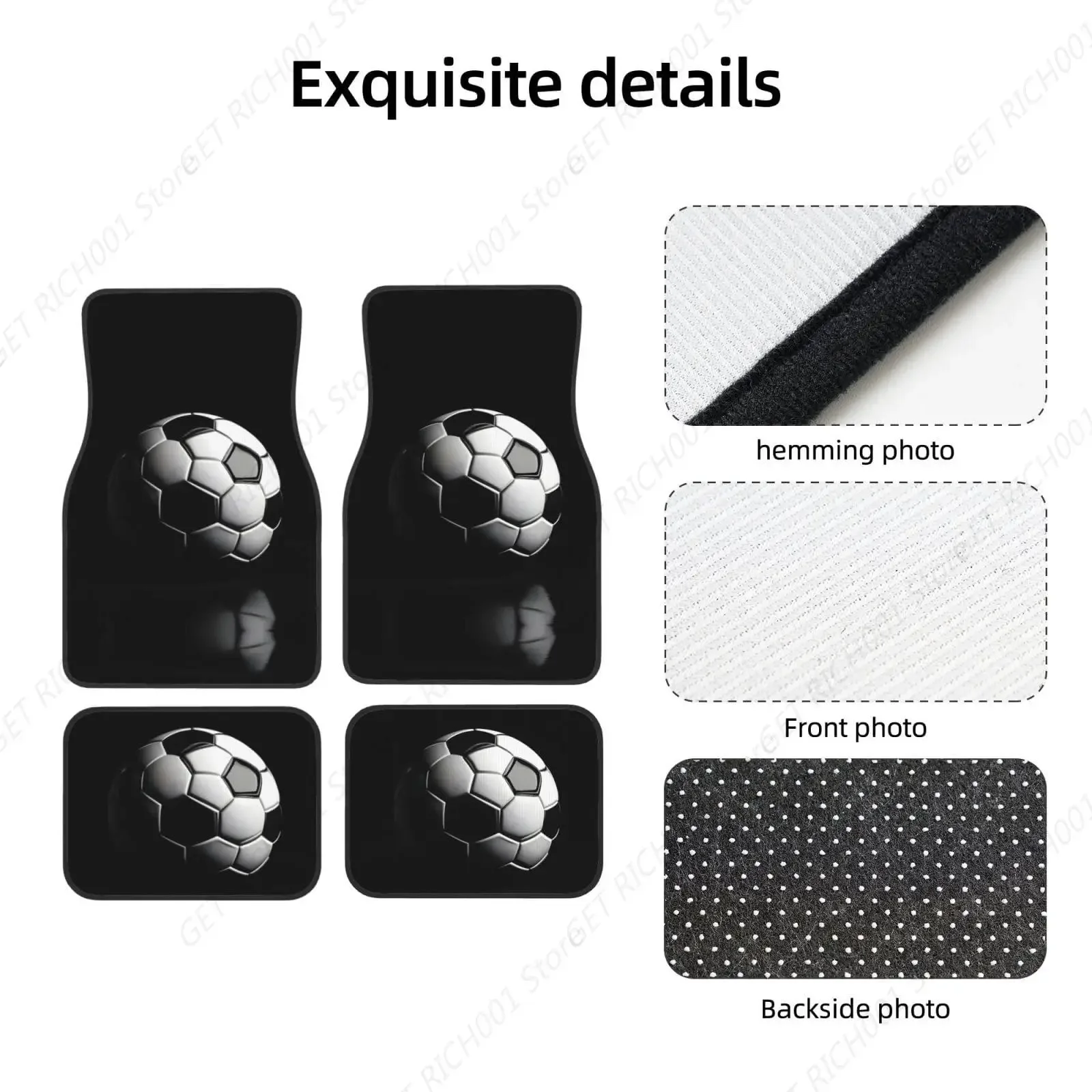 Me Gusta El Fútbol، Alfombrillas Impermeables Premium Para Coche، Juego Completo 4 Piezas، Accesorios Para Alfombras Coche، Aj