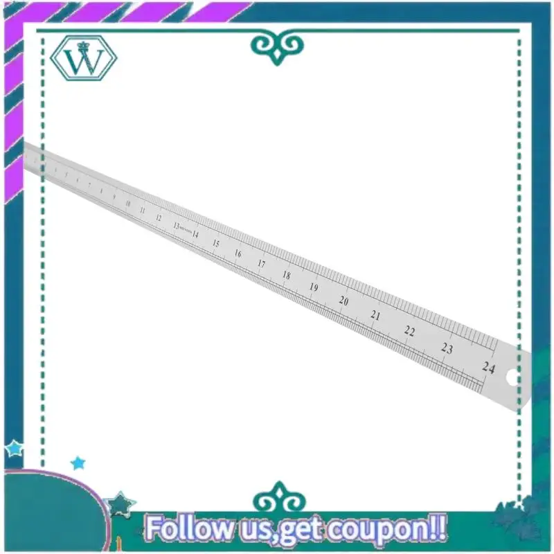 A75Q-Stainless Steel 60Cm 23.6 Inch Measuring Long Straight Ruler