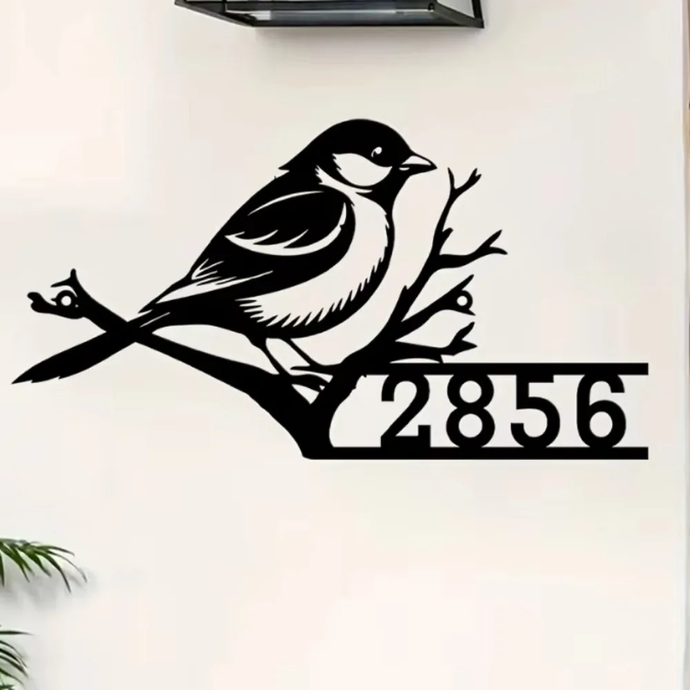 

Исключительный отличительный персонализированный металлический настенный знак с номером дома «Чикэя» на открытом воздухе, украшение с адресом в стиле животных