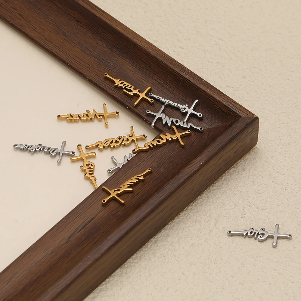 5 Stück Edelstahl-Anhänger zum Muttertag für Familienmitglieder, Halsketten-Anhänger, DIY-Schmuckherstellung, Armband-Zubehör – Detail 4