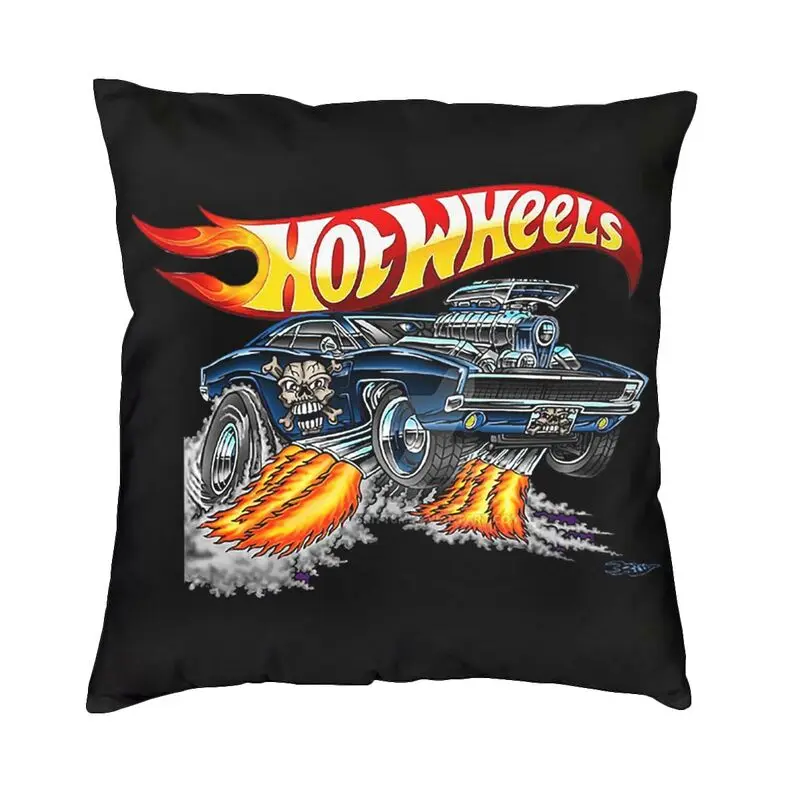 

Sport Car Hot Wheels Acceleracers Pillow Case Bedroom Decoration Luxury Cartoon Car Cushions for Sofa Square Pillowcase