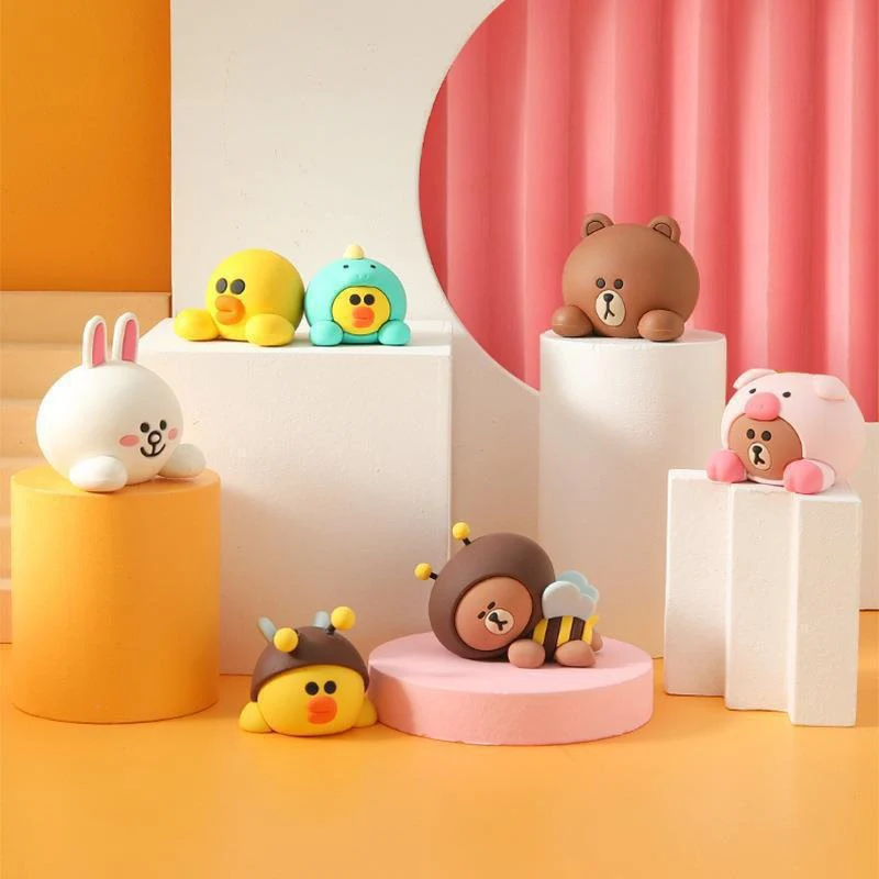 Line Friends Bt21 Car-mounted Brown Bear Trinkets High-end Luxury Car Interiors Center Console Cartoon Decorative Ornaments Toy