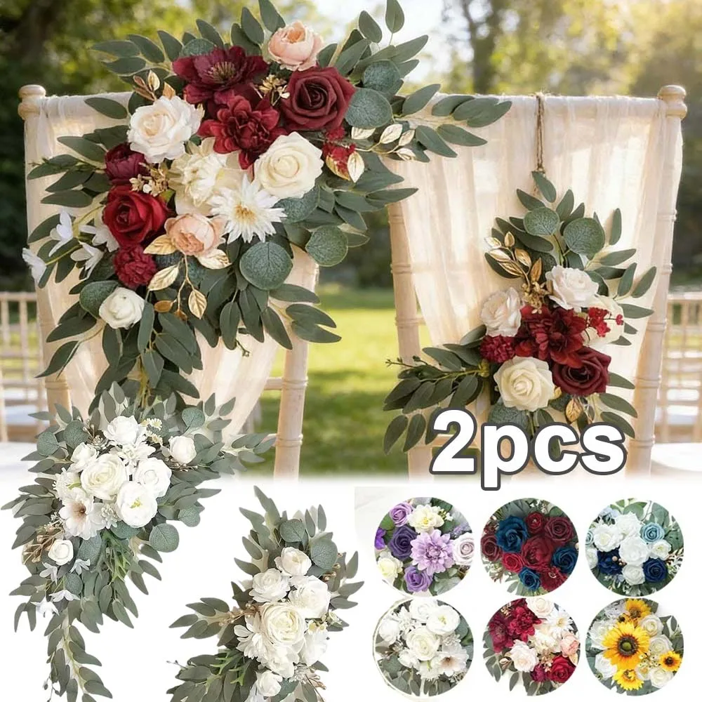 

Boho Wedding Artificial Arch Flowers Swag 2pcs Ceremony Flower Garlands Arrangement Reception Backdrop Wall Decor San Valentin
