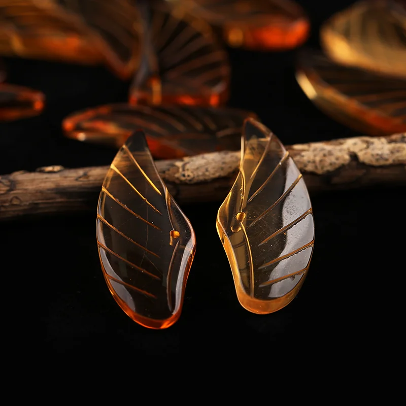 B&F Earrings Bead Citrine  - Wing Earrings Natural Stone jewelry accessories Handmade Jewerly