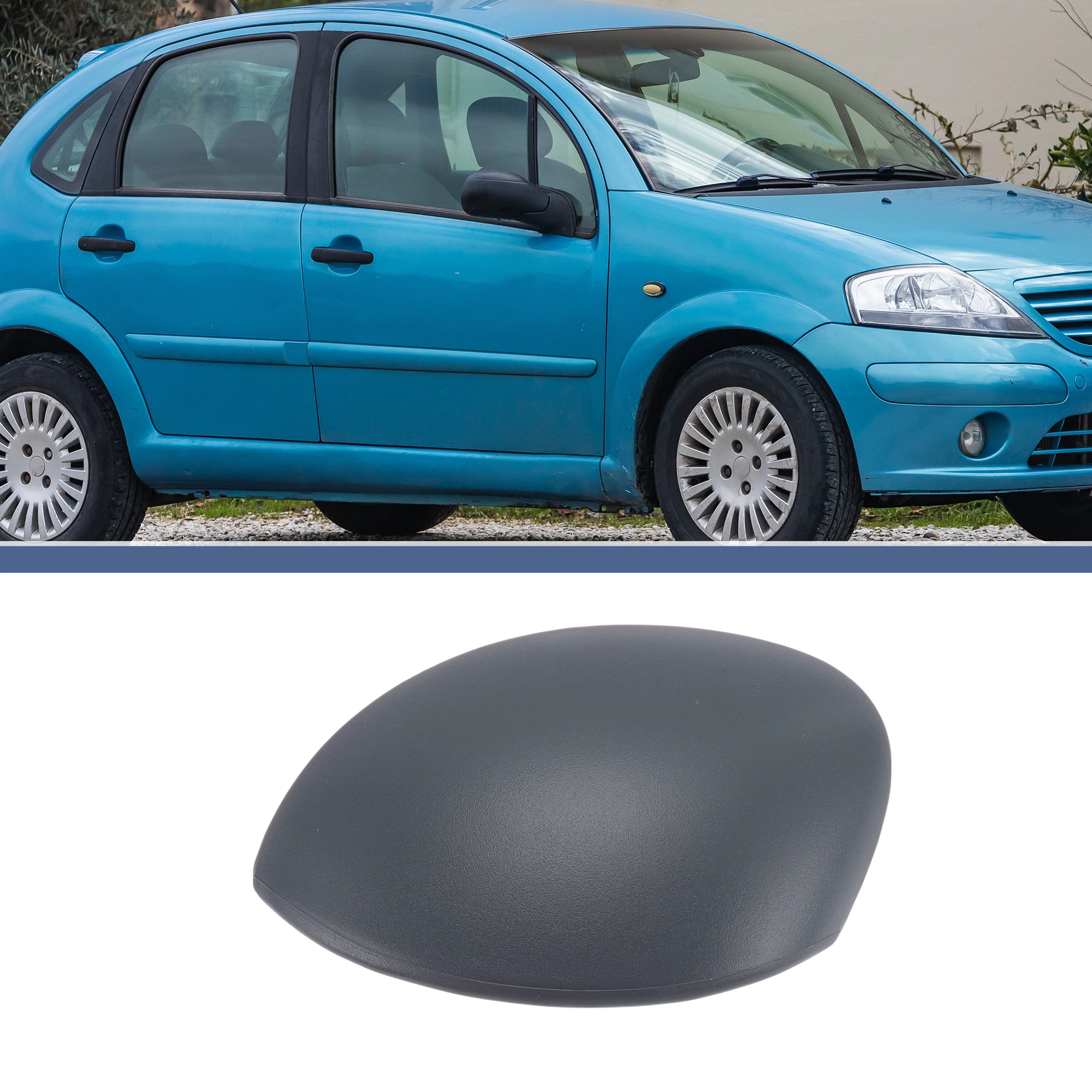 

UXCELL 1 Pc Left Driver Side Mirror Cover Cap Replacement Grey for CITROEN C2 2003-2009