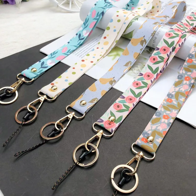 Fashion Mobile Phone Lanyard Universal Aesthetics Print String Long Hanging Neck Strap Rope For Keys Working ID Card Keychain