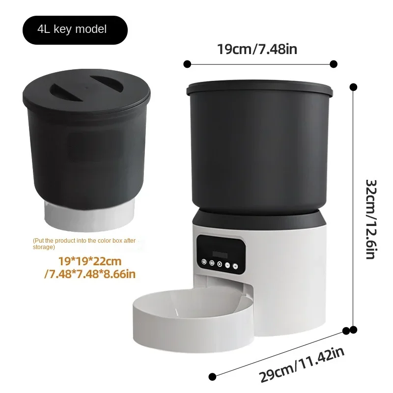4L Plastic Solid Dual-Frequency Automatic Pet Feeder Smart Dog Cat Bowl with Timer Monitoring Wide-Angle View Dog Food Dispenser