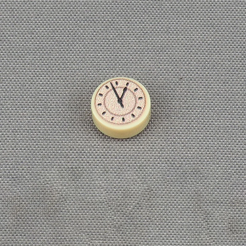 MOC 10PCS Part Bricks 98138 98138pb259 Printed Round 1x1 With Tan Clock Face Pattern Building Blocks Tile Particle DIY Toy Gifts