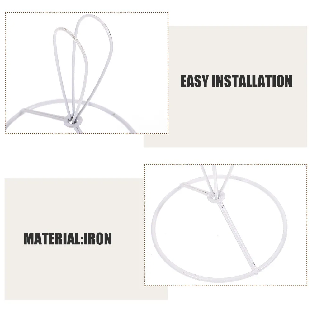 DIY Lamp Shade Frame Metal Wire Lampshade Ring White 90 Mm Ceiling Light Fixtures Wire Light Bulb Guard Cage Chandelier Frame