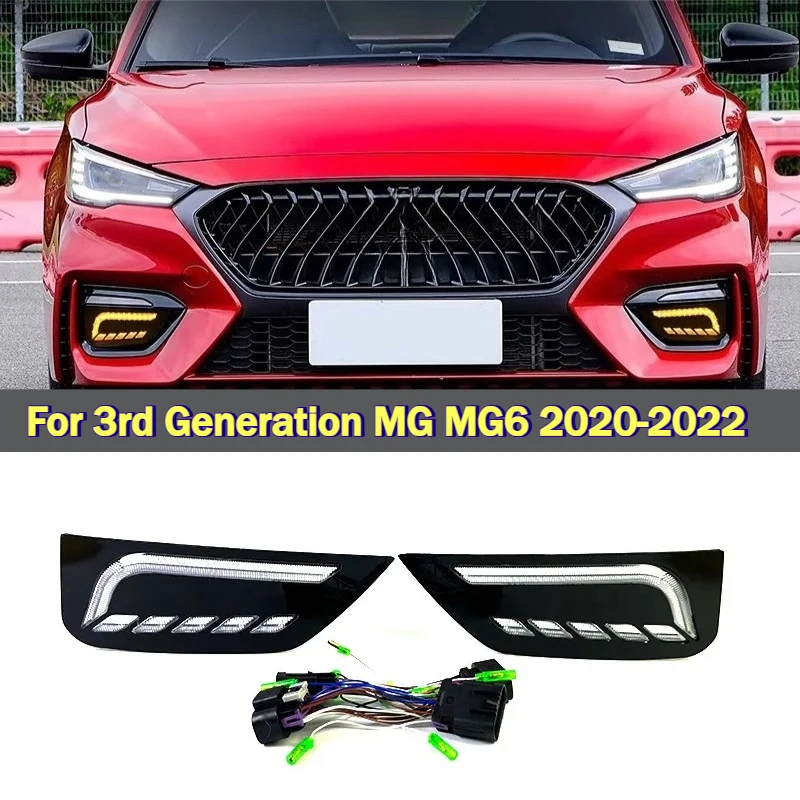 

Car Led Daytime Running Lights Front Bumper Fog Light Modified Dymanic Turn Signal Daylights For 3rd Generation MG MG6 2020-2022
