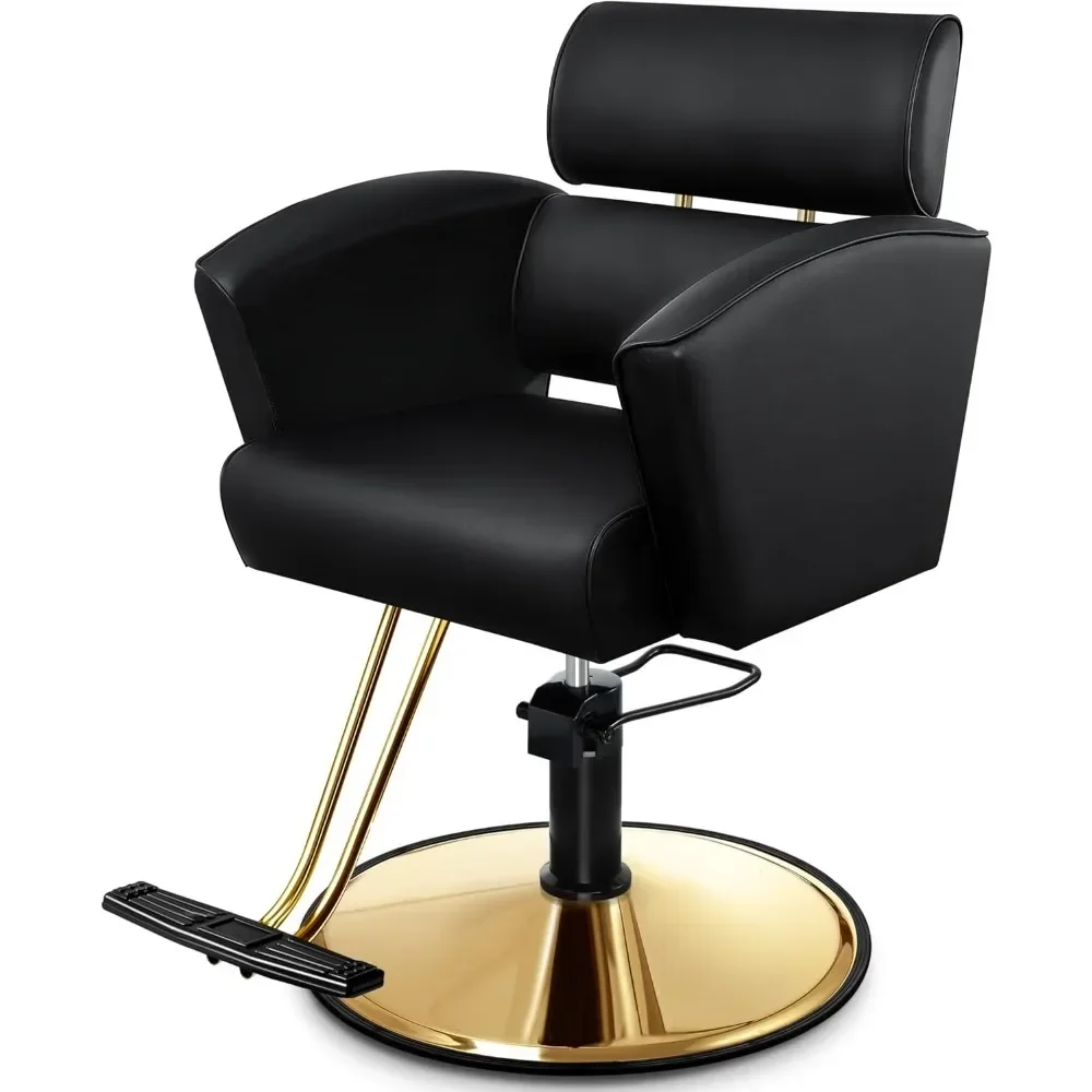 Sleek and Modern Styling Chair with Soft Leather Upholstery, Adjustable Height, and Heavy-Duty Base