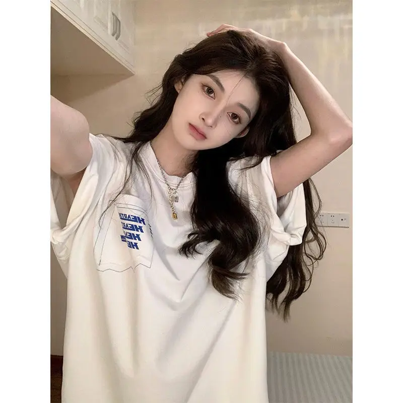 

Short Sleeve T-Shirts Womens Vintage Graphic Oversized Tops Comfortable Loose Fit Breathable Daily Feminine Summer Casual Wear