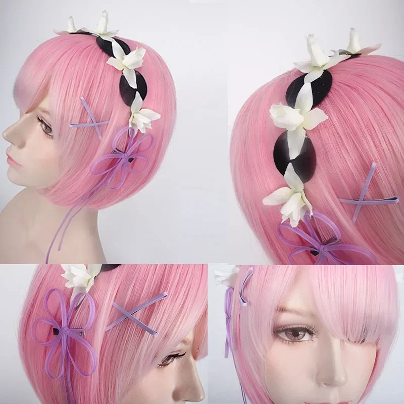 wertyu 123456 qwerrtyuio. 123456 Rem Lam Cosplay Synthetic Short Straight Wig RE: ZERO - Starting Life in Another Worldasdfghj 0