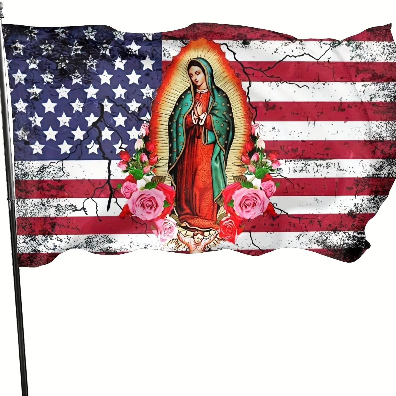 Virgin Mary Our Lady of Guadalupe Outdoor Flag Home Garden Flag Banner Breeze Flags for Home Decor