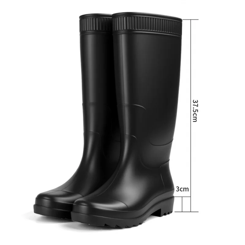 

Comfort Men Rain Boots Waterproof Non Slip Sole Elastic Shoe Mouth Wear Resistant Upper Casual Commute Kitchen Rain Shoes