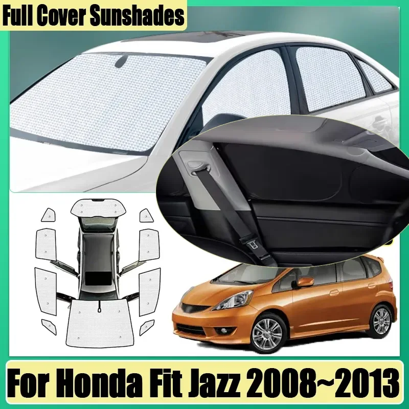 Car Covers For Honda Fit Jazz 2008 2009 2010 2011 2012 2013 Full Coverage Sunshade Anti-UV Privacy Blocks Sun Visor Accessories