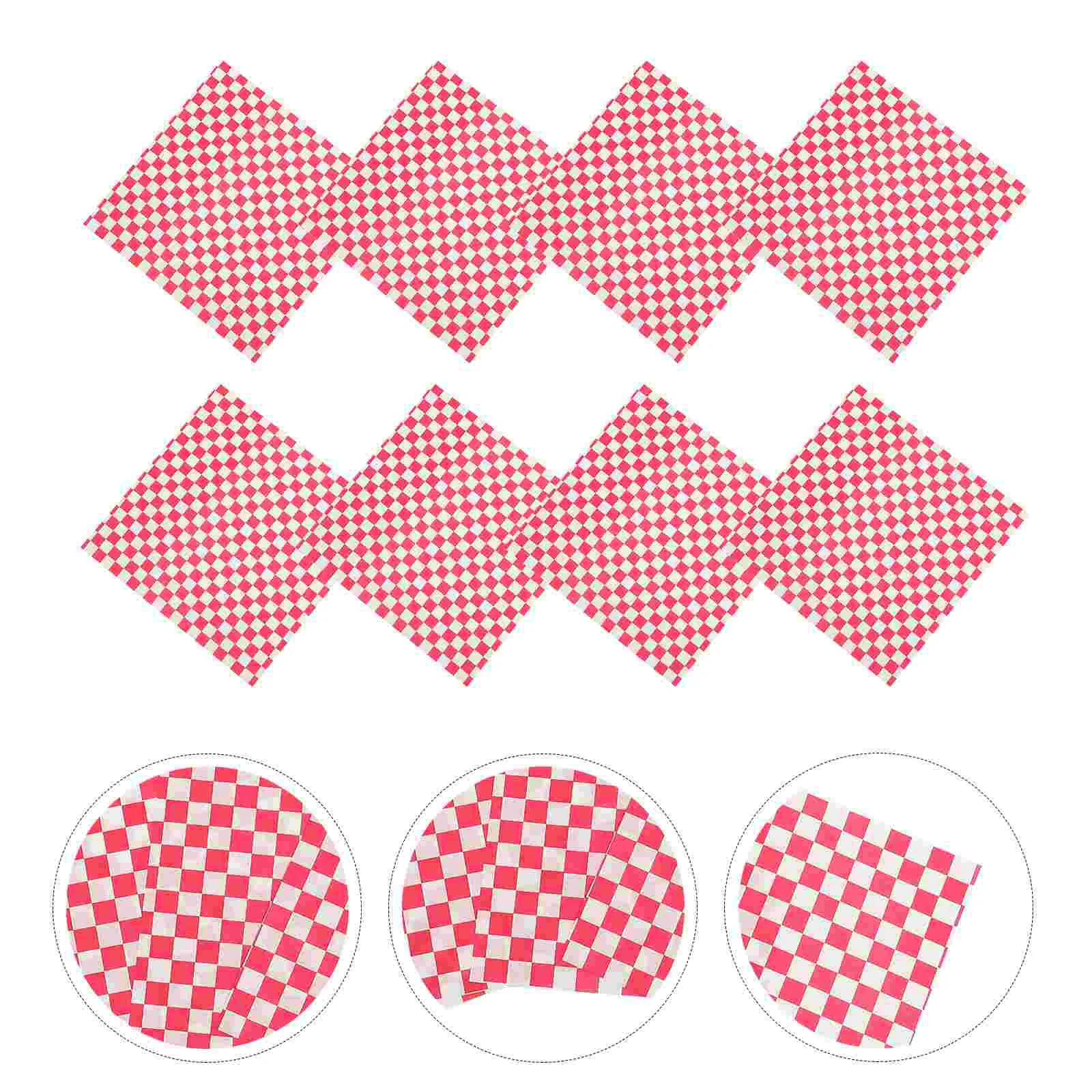 50 Sheets Checkerboard Wrapping Paper Rice Ball Bento Baking Bread Mat Grease-proof Sandwich Toaster Cheese