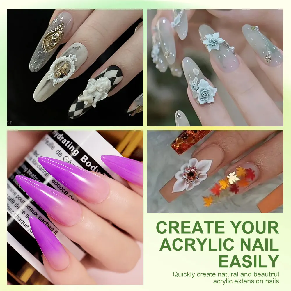 Kit de pinceaux pour Nail Art en acrylique, 3 pièces, poudre acrylique professionnelle, brosse à ongles étendue pour Nail Art, gravure 3D, outil de Salon de Nail Art