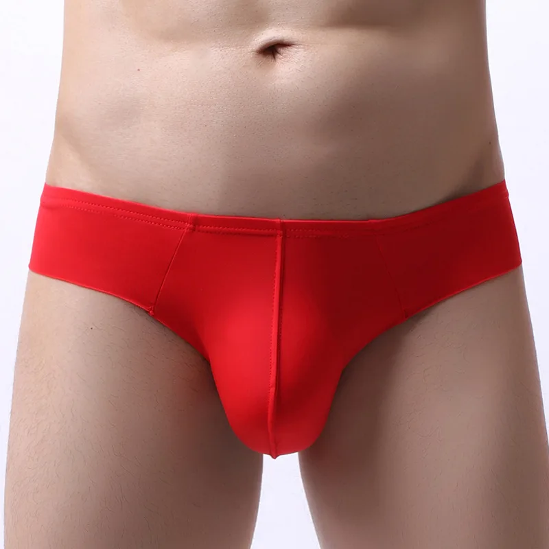 Thong Men's Seamless Ice Silk Translucent Breathable Ultra-thin One-piece Soft U Convex Sexy Pants T Pants Tide