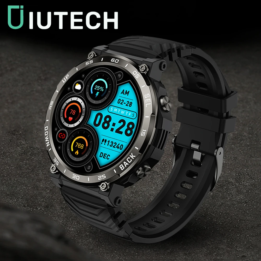 

IUTECH 2024 Smart Watch Men 1.52 Inch Bluetooth Call Watch Waterproof Swim Sports Fitness Voice Assistant Smartwatch for Men