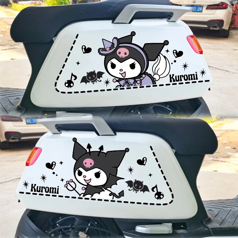 Sanrio Kuromi Electric Car Stickers Anime Body Door Decoration Stickers Masked Scratches Creative Stickers Cute Car Accessories