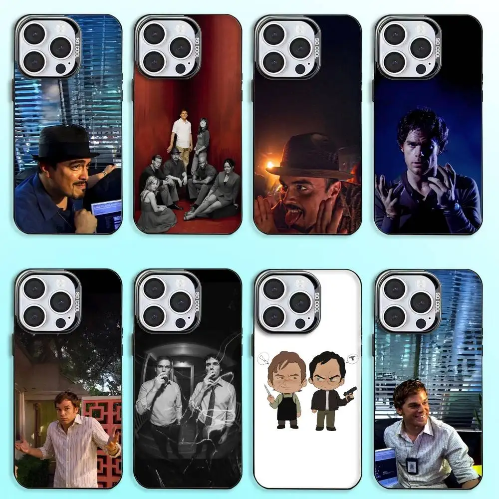 

B-Batista and D-Dexter Phone Case For iPhone17,16,15,14,13,12,11 Plus,Pro Max Colored Silver Plated Inside Cover