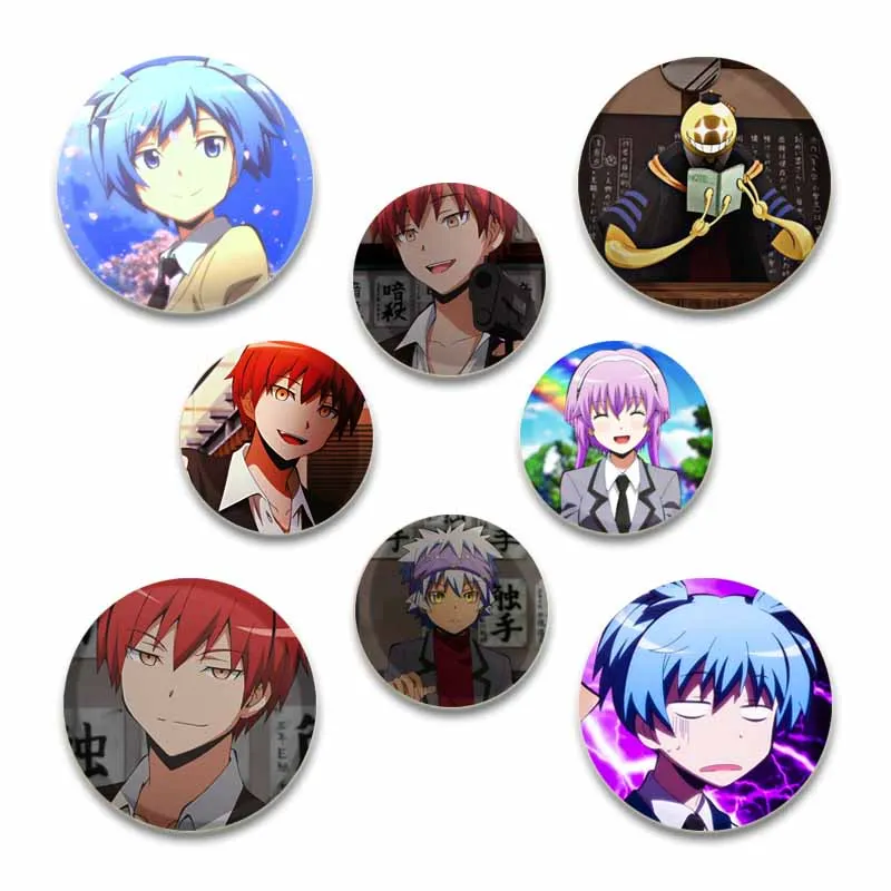 Anime Assassination Classroom Pins Tinplate Badge Cartoon Brooch for Fans Collection Gift Clothes Decoration Jewelry Accessories