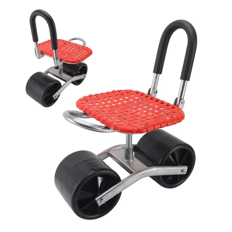 

Adjustable garden rolling work seat saves labor, comfortable garden seat cart, improves farm efficiency