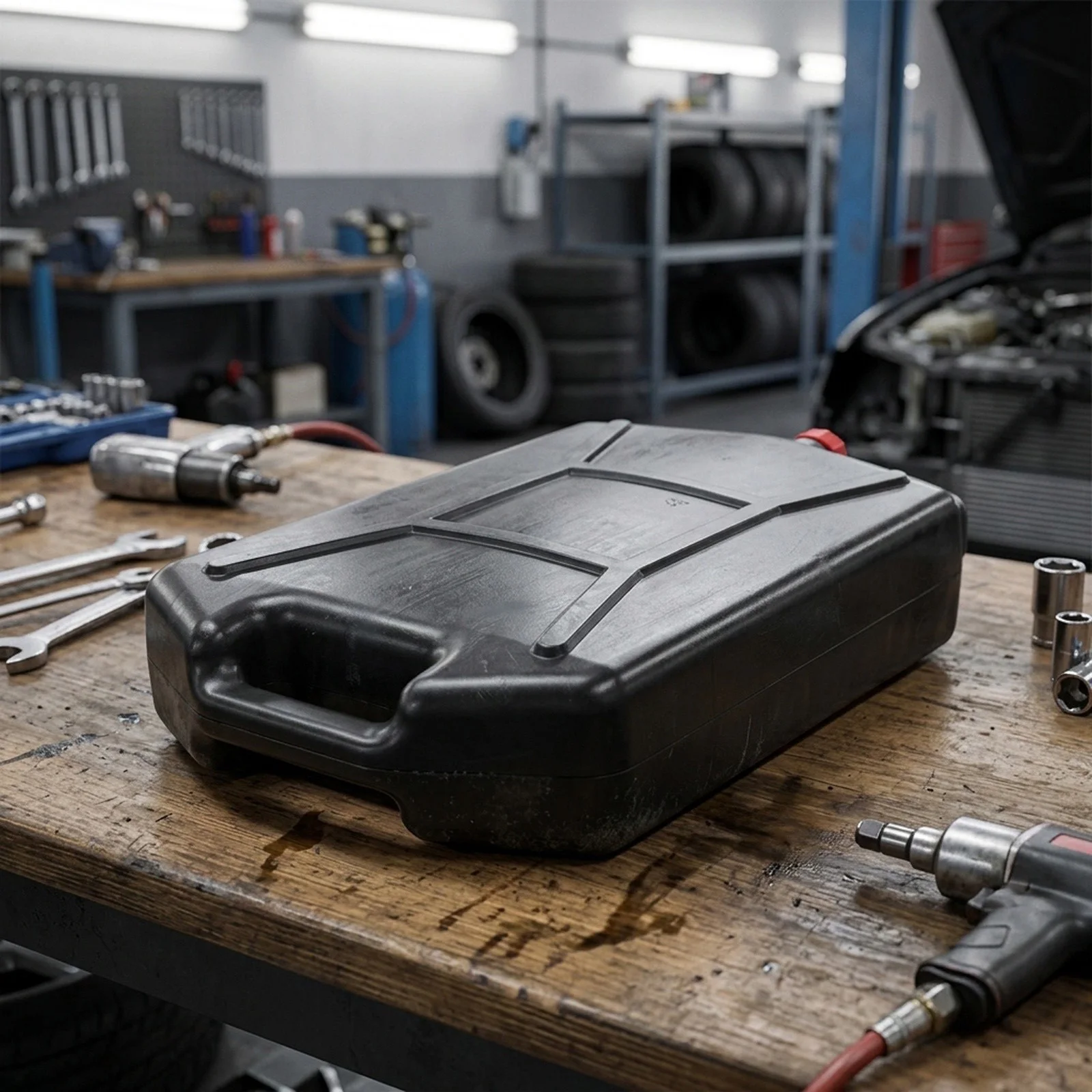 8-15L schwarze Kunststoff-Ölauffangwanne mit Ausgießer und Griff für den Austausch von Motoröl, Sammlung von Altflüssigkeit, Autoreparaturwerkzeug – Detail 6