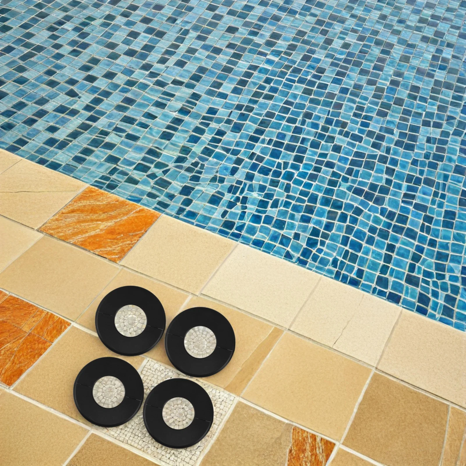 

4pcs Round Pool Ladder Protective Covers Escutcheon Plates Hole Guard For Handrails Swimming Pool Plumbing Cover Plates Fittings