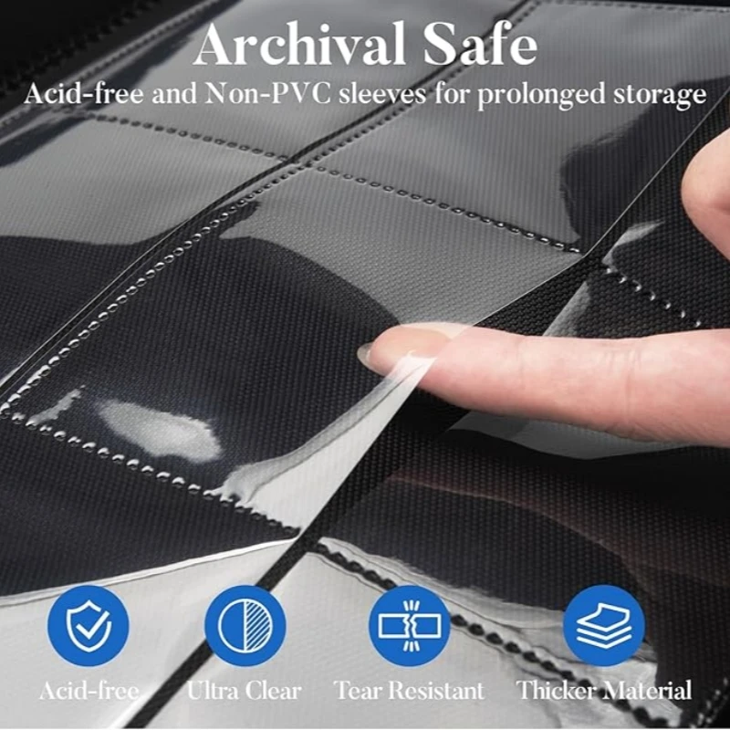 12-Pocket Card Binder (480 Cards) – Ringless Side-Loading, Black/Orange – Ideal for YuGiOh TCG & Sports Cards. Collector's Dre image 4