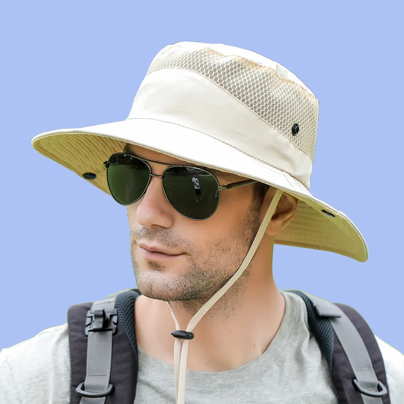 Sun Hat for Men/Women Waterproof Wide Brim Bucket Hat Foldable Boonie Caps for Fishing Hiking Garden Safari Beach