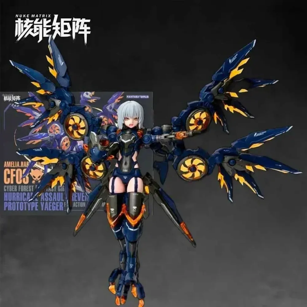 Oryginalny NUKE MATRIX 16cm Anime Action Figures CYBER FOREST SHADOW GIRLS MAD WOLF Model Kit Assembly Model Robot Toys Gifts