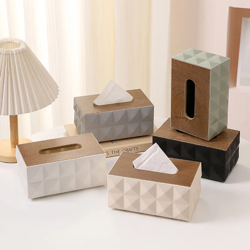 Dual Side Versatile Tissue Box with Diamond Surface Creative Desktop Organizer for Living Room Bedroom Home Use Stylish Paper