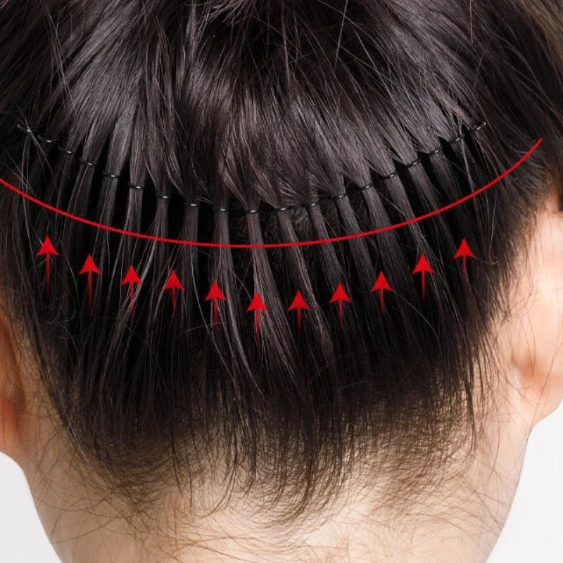 Forcina per capelli rotti senza cuciture invisibile strumenti per diadema per adulti rotolo curva ago frangia inserto pettine accessori per lo