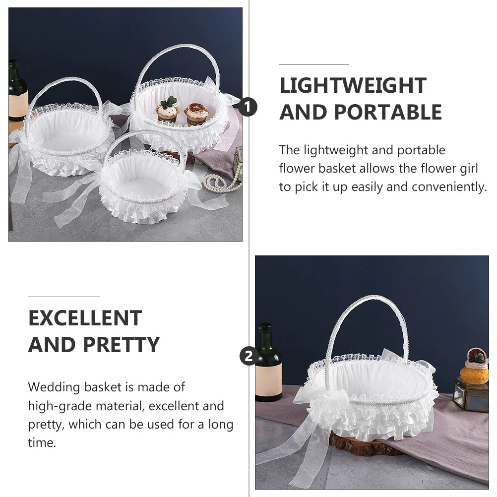 Wedding Flower Basket For Flower Petal Holder Rustic Wedding Party Decoration Handheld Storage Basket Accessory