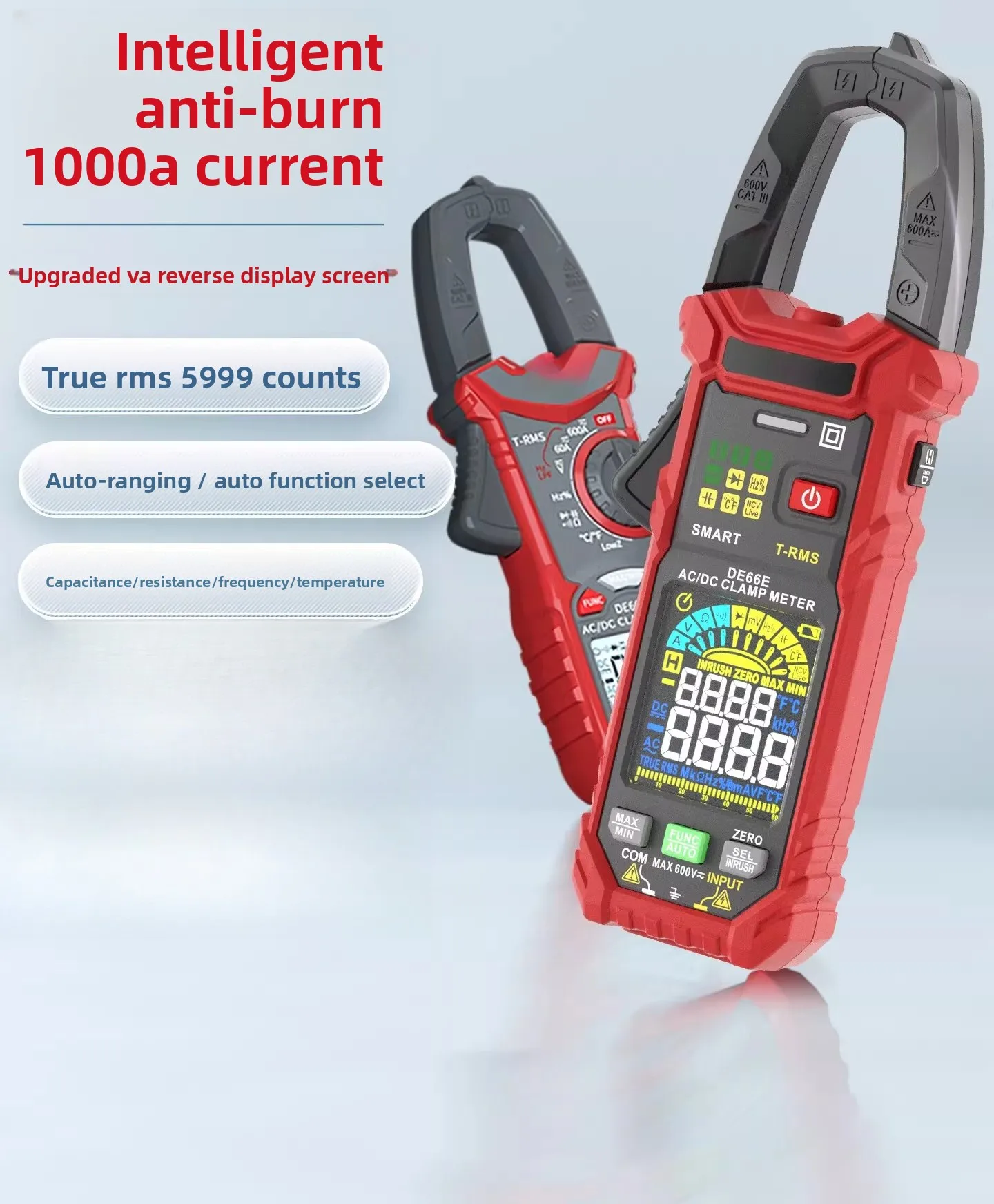 High - Precision Automatic Digital Clamp Meter | Electrician AC/DC Multimeter & Ammeter for Electrical Testing