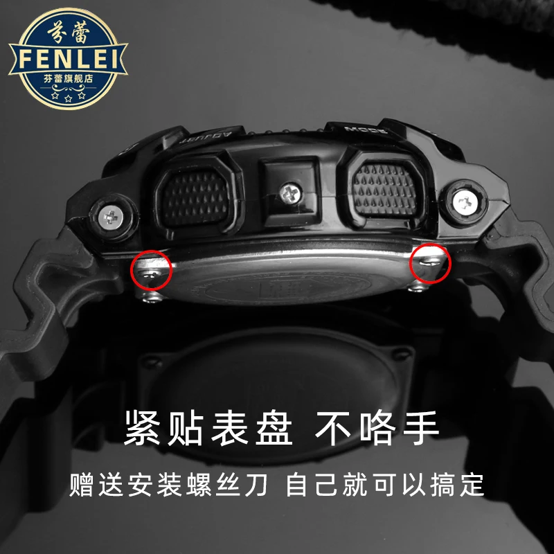 Para casio gd ga110 ga100/120/140 ga2100 6900 5600 caixa de relógio masculino capa traseira parafusos de aço inoxidável parafuso traseiro tampa inferior